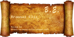 Brassai Eliz névjegykártya